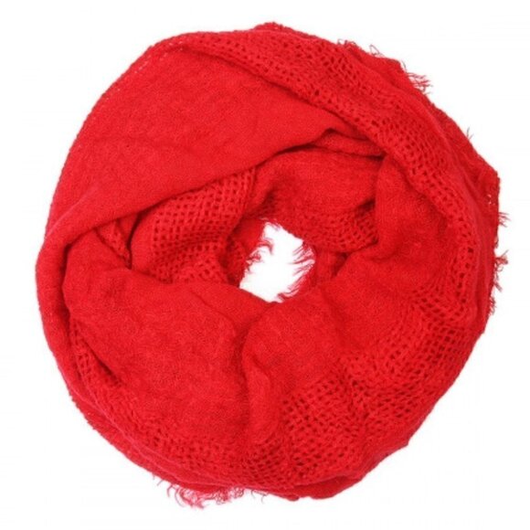 RED KNIT INFINITY SCARF - Picture 1 of 2